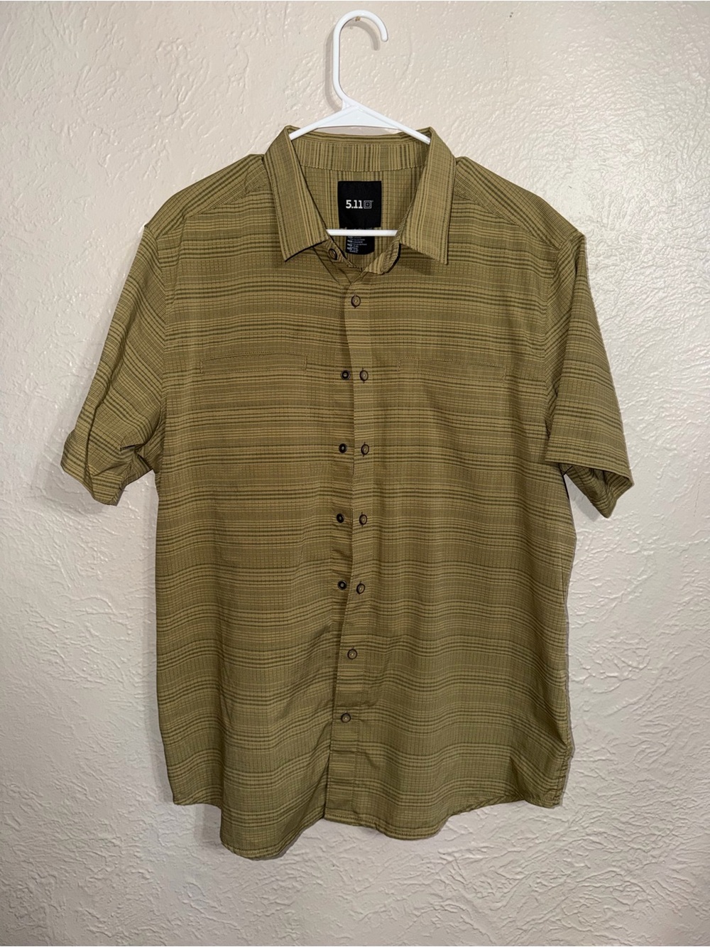 5.11 Tactical Men's Short-Sleeve Button-Down Shirt in Olive Green